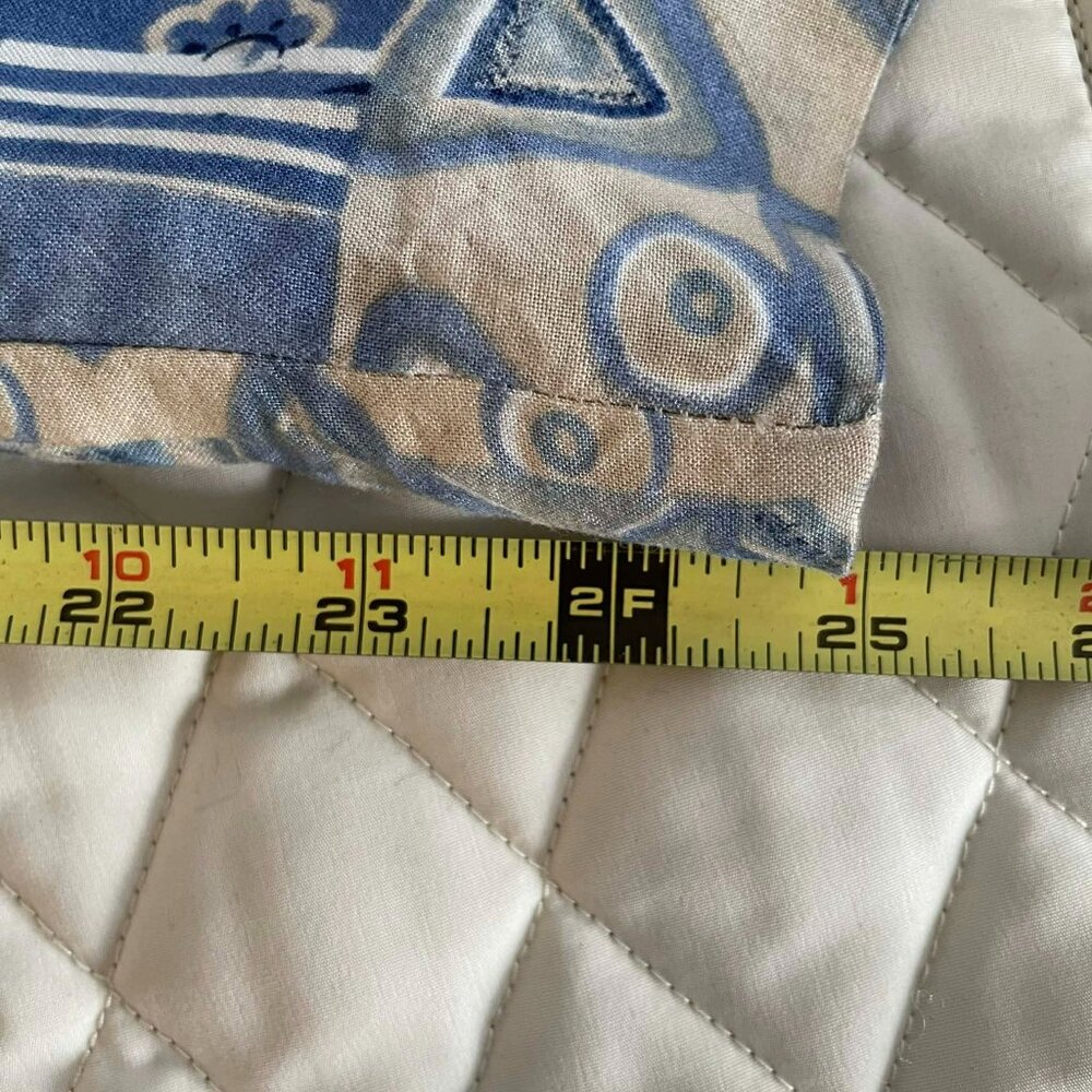 BOHO ARTSY SUMMER PANTS blue and tan, 100% rayon lightweight, POCKETS, W. size 8 - Picture 9 of 13